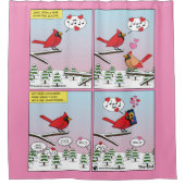 鳥のモダン交配コール漫画 シャワーカーテン (正面)