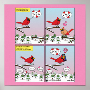 鳥のモダン交配コール漫画 ポスター