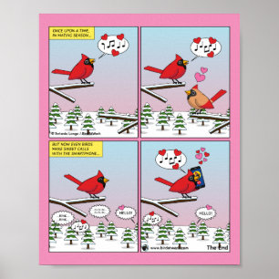 鳥のモダン交配コール漫画 ポスター