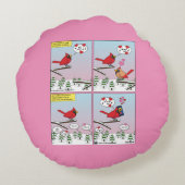 鳥のモダン交配コール漫画 ラウンドクッション (裏面)