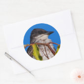 鳥のロイヤリティ:東キングバード ラウンドシール (封筒)