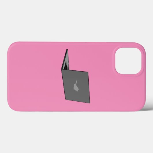 鳥のロゴの漫画と灰色のラップトップ Case-Mate iPhoneケース (裏面 (横))