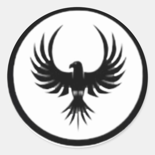 鳥のロゴ ラウンドシール (正面)