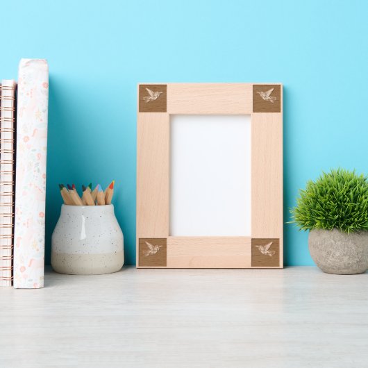 鳥のロ飛んでいるゴ枠スタイル自然景観 レーザー彫刻フレーム (正面)