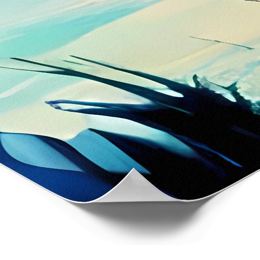 鳥の三絵を描色のサギが沼地で魚を捕る ポスター (角)