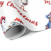 鳥の予測できなクリスマスラッピング紙 ラッピングペーパー (ロールコーナー)