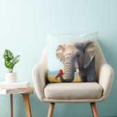 鳥の付いた象 クッション (椅子)