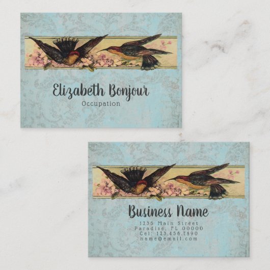 鳥の会議紙、色とサイズのオプション – 大 名刺 (正面/裏面)