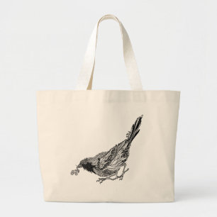 鳥の入れ墨 ラージトートバッグ