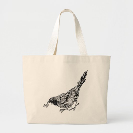 鳥の入れ墨 ラージトートバッグ (正面)