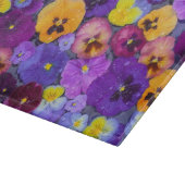 鳥の入浴に浮かぶパンジーの花と露 カッティングボード (角)