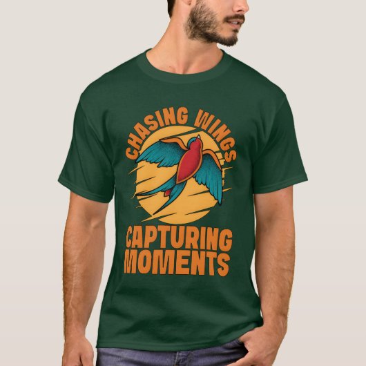 鳥の写真が鳥の見張り恋人を追う翼 Tシャツ (正面)