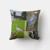 鳥の写真のコラージュの装飾用クッション クッション (裏面)