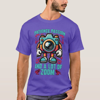 鳥の写真の忍耐の情熱とバードウォッチング Tシャツ