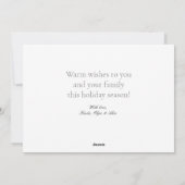 鳥の冬のクリスマスウォーターカラーホリデーカード シーズンカード (裏面)