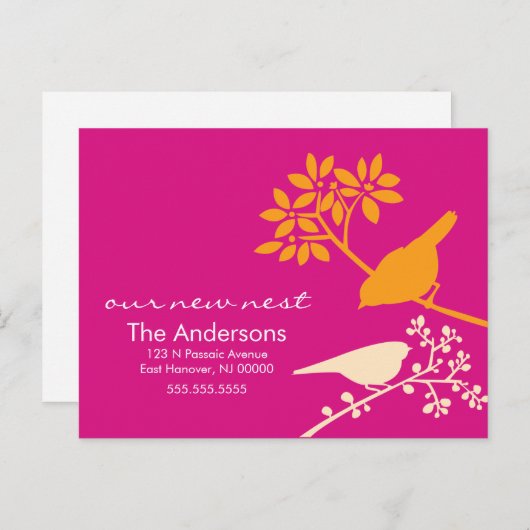 鳥の動カラフルくアナウンス 案内ポストカード (正面/裏面)