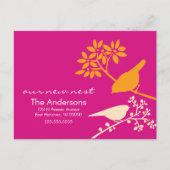 鳥の動カラフルくアナウンス 案内ポストカード (正面)