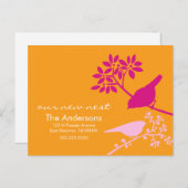 鳥の動カラフルくアナウンス 案内ポストカード (正面/裏面)