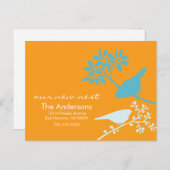 鳥の動カラフルくアナウンス 案内ポストカード (正面/裏面)