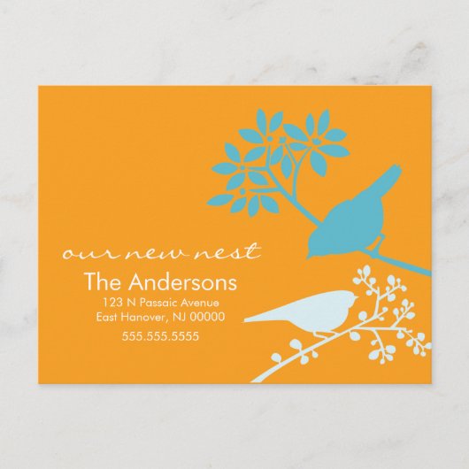 鳥の動カラフルくアナウンス 案内ポストカード (正面)