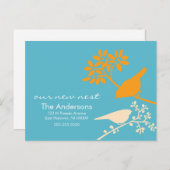 鳥の動カラフルくアナウンス 案内ポストカード (正面/裏面)