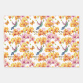 鳥の包装紙フラットシートセット3 ラッピングペーパーシート (正面)