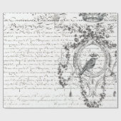 鳥の原稿のDecoupageポスター ラッピングペーパー (フラット)