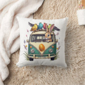 鳥の友人とバスのイースターバニー – 春Ce クッション (ブランケット)