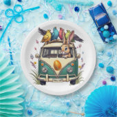 鳥の友人とバスのイースターバニー – 春Ce ペーパープレート (パーティー)