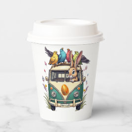 鳥の友人とバスのイースターバニー – 春Ce 紙コップ