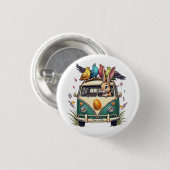 鳥の友人とバスのイースターバニー – 春Ce 缶バッジ (正面&裏面)