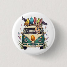 鳥の友人とバスのイースターバニー – 春Ce