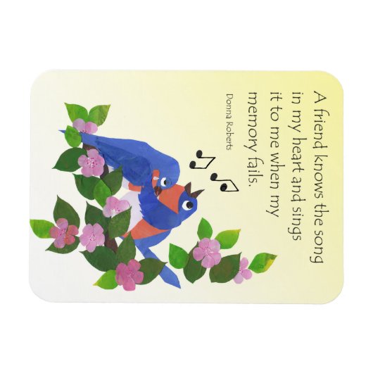 鳥の友情感動的引用文冷蔵庫用マグネット マグネット (横)