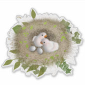 鳥の可愛い巣カスタム付きビニール シール (正面)