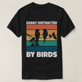 鳥の可愛い飼い主に気を取られおもしろいやすい Tシャツ