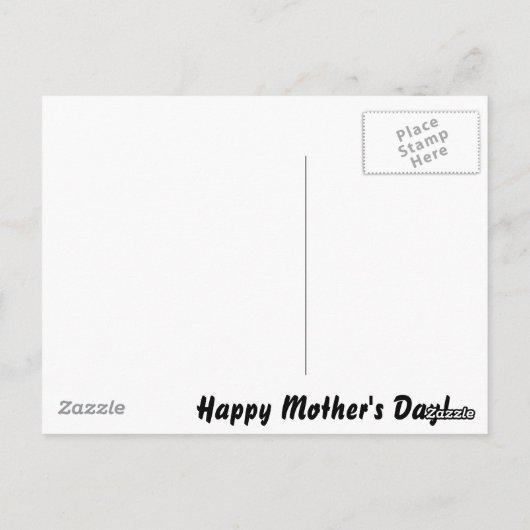 鳥の合唱団が母と幸せな母の日を歌う ポストカード (裏面)