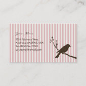 鳥の名刺(ピンクのストライブ柄) 名刺 (裏面)