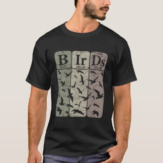 鳥の周期表エレツ 鳥類観察 鳥類学 Tシャツ