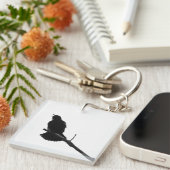鳥の呼び出しシルエットキーチェーン キーホルダー (正面右)