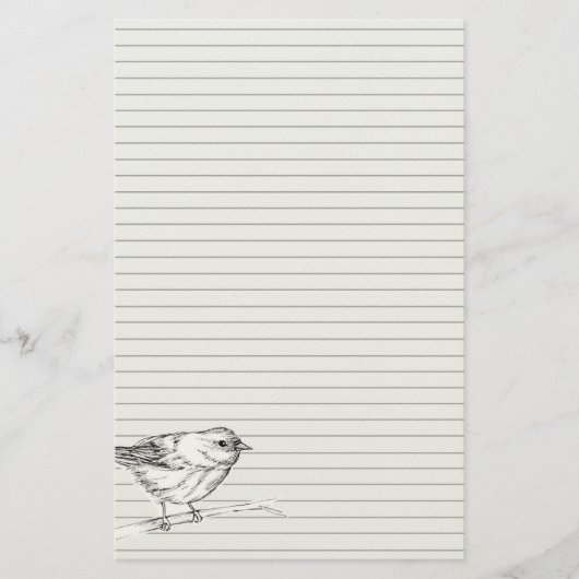 鳥の墨絵 白い煙 自然 野生動物 便箋 (正面)