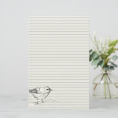 鳥の墨絵 白い煙 自然 野生動物 便箋 (スタンド正面)