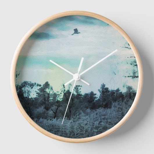 鳥の壁時計と古い水色 壁時計 (正面)