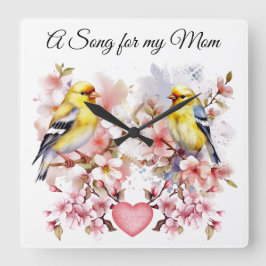 鳥の壁時計 スクエア壁時計