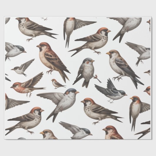 鳥の壁紙 ラッピングペーパー (フラット)