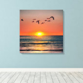 鳥の夕日 キャンバスプリント (インサイチュ (ウッドフロア))