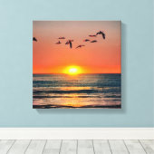 鳥の夕日 キャンバスプリント (インサイチュ (ウッドフロア))
