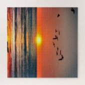 鳥の夕日 ジグソーパズル (横)