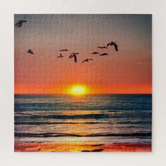 鳥の夕日 ジグソーパズル (縦)
