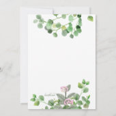 鳥の夫婦のリハーサルディナー 招待状 (裏面)