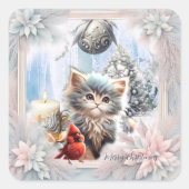 鳥の子猫 スクエアシール (正面)